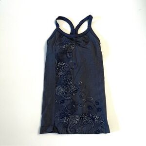 Athleta Seamless Ribbed Racerback Shelf Bra Tank in Muted Purple Small